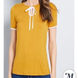 ModCloth Mustard Top with tie